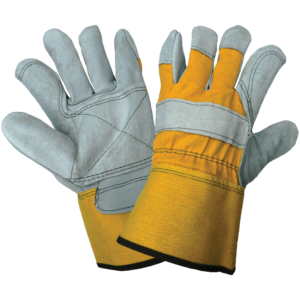 Guantes de doble palma de cuero de cuero de cuero de vaca premium y puños de seguridad de pato lavables - 2190DP