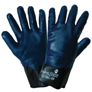 Guantes de nitrilo sólido con Forro de enclavamiento de poliéster/algodón  - 417NC