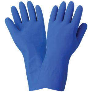 FrogWear® Guantes azules sin forro de látex de caucho de 13 mil sin soporte con agarre con patrón de diamante - STOCK LIMITADO - 130