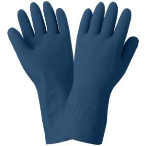 Guantes FrogWear® azules sin forro de látex de caucho de 17 mil sin soporte con agarre en forma de diamante - 150