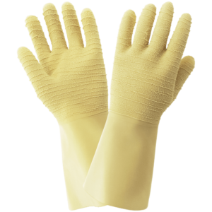 FrogWear® Guantes sin soporte de látex de caucho natural sin forro de 22 mil con diseño de arrugas - 190ETC