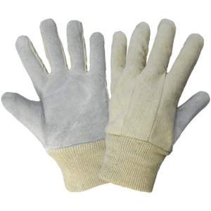 Guantes económicos con palma de piel de vacuno dividida y muñeca tejida - 2300KW