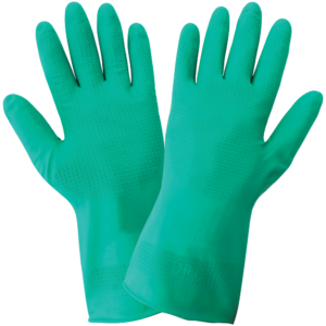 Guantes sin soporte ambidiestros de 11 mil de nitrilo verde sin forro con patrón ondulado - 511AMB