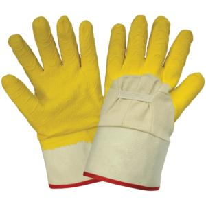 Guantes económicos de lona de algodón de cinco piezas recubiertos de goma con acabado arrugado - 660E