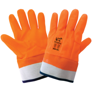 FrogWear® Cold Protection Guantes químicos impermeables de PVC de doble capa y alta visibilidad aislados - 880-SC