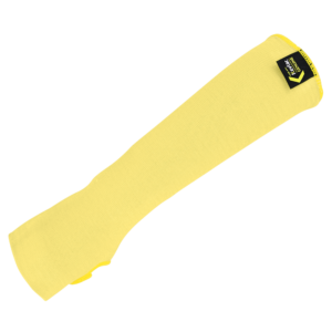 Manga de fibra de aramida de doble capa de 14 pulgadas resistente a cortes con ranura para el pulgar - K14SLT