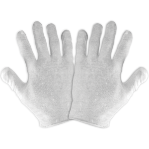 Guantes Blancos Blanqueados Ligeros Reversibles de Poliéster / Algodón sin Costuras - L100PC