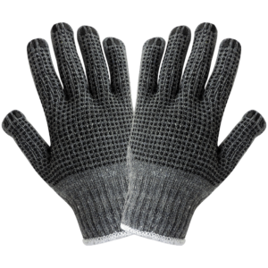 Guantes grises de algodón / poliéster con lunares - S65D2