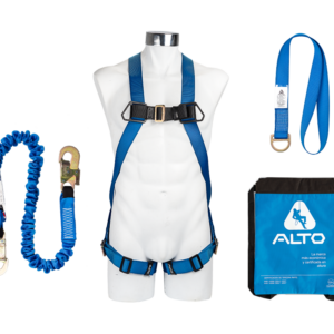 KPA-2KIT PROMOCIÓN ALTO PARA CONSTRUCCIÓN, ARNES CONTRACTOR, C/C ELÁSTICO, PF .90m Y MORRAL | ALTO SEGURA