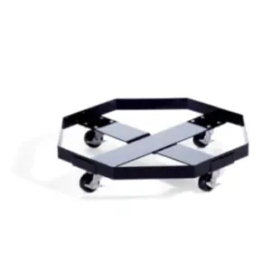 Carro de acero para bandeja de derrames de tambor PIG® | 72cm diám. x 15cm Al. DRM484