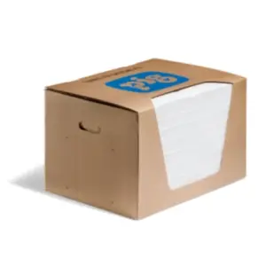 Tapete solo aceites PIG® blanco | 100 tapetes /caja dispensadora MAT440