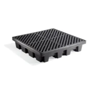 Tarima de contención de derrames de polietileno PIG® | Para 4 tambores PAK210
