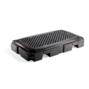 Tarima de contención de derrames de servicio pesado de polietileno PIG® | Para 2 tambores PAK604