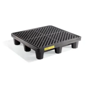 Tarima de contención de derrames de polietileno PIG® | Para 4 tambores  PAK606