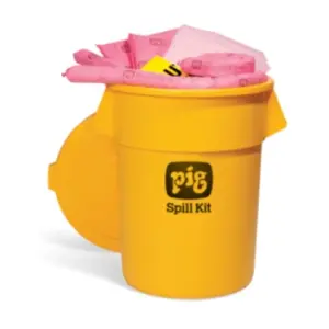 Kit antiderrames PIG® HazMat en contenedor económico de alta visibilidad - KIT3500