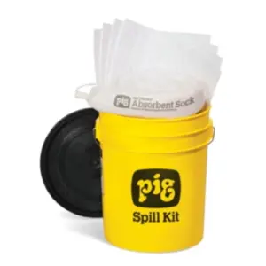 Kit antiderrames PIG® solo para aceites en contenedor económico de alta visibilidad - KIT4200