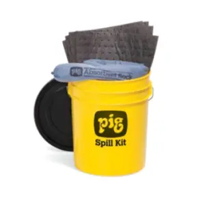 Kit antiderrames PIG® en contenedor económico de alta visibilidad - KIT2200