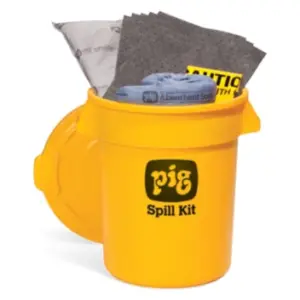 Kit antiderrames PIG® en contenedor económico de alta visibilidad - KIT2300