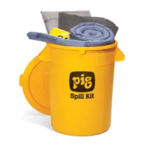 Kit antiderrames PIG® en contenedor económico de alta visibilidad - KIT2400