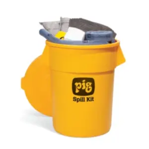 Kit antiderrames PIG® en contenedor económico de alta visibilidad - KIT2500