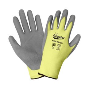 Guantes Gripster® de fibra de aramida y mezcla de spandex recubiertos de poliuretano resistentes a cortes en la palma. PUG-88