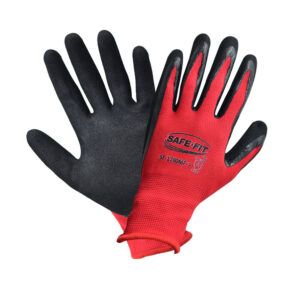 Guante de Nylon color rojo cal 13 con doble recubrimiento. SF-1700MF