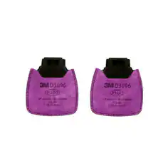Filtro de Partículas 3M Secure Click D3096 P100 con Alivio de Gas Ácido de Nivel Perjudicial Morado 100 Piezas/Paquete