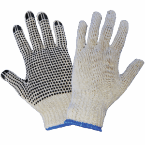 Guantes estándar de algodón/poliéster con puntos de PVC, calibre 7 - S55D1